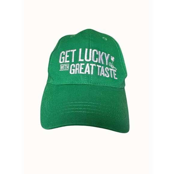 Green Miller Lite Logo Baseball Cap "Get Lucky With Great Taste" Embroidery - Picture 1 of 6